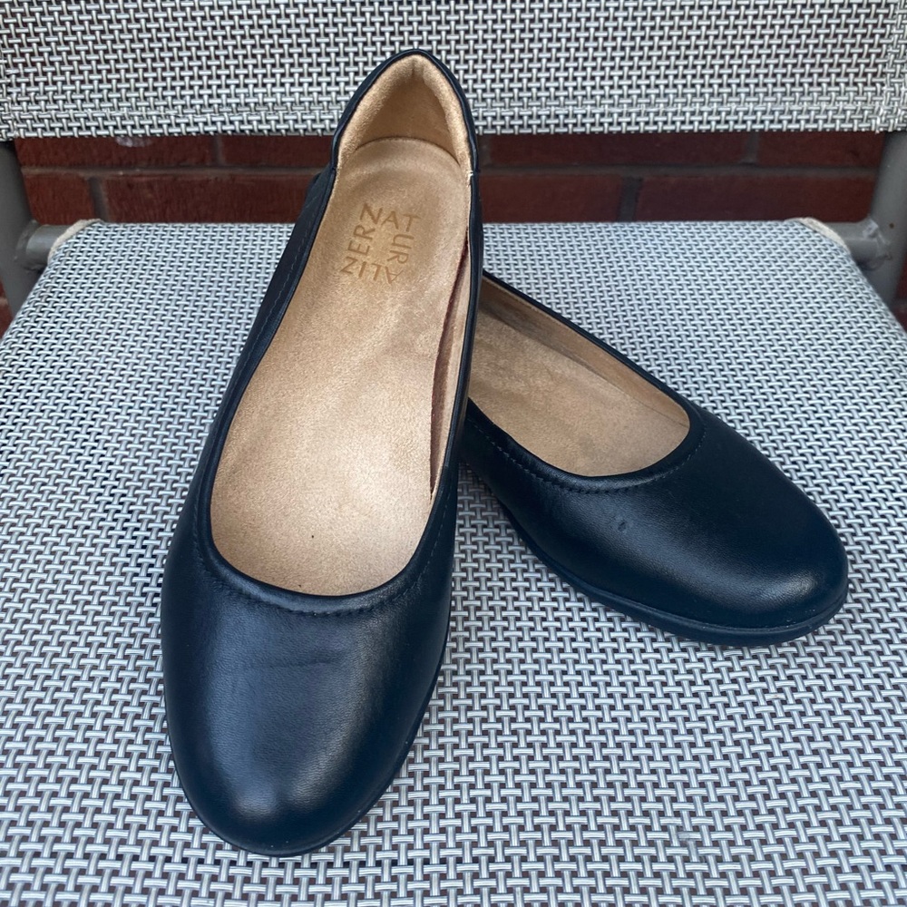 Naturalizer Flexy Black Women's Size 8 Leather Ballet Flats